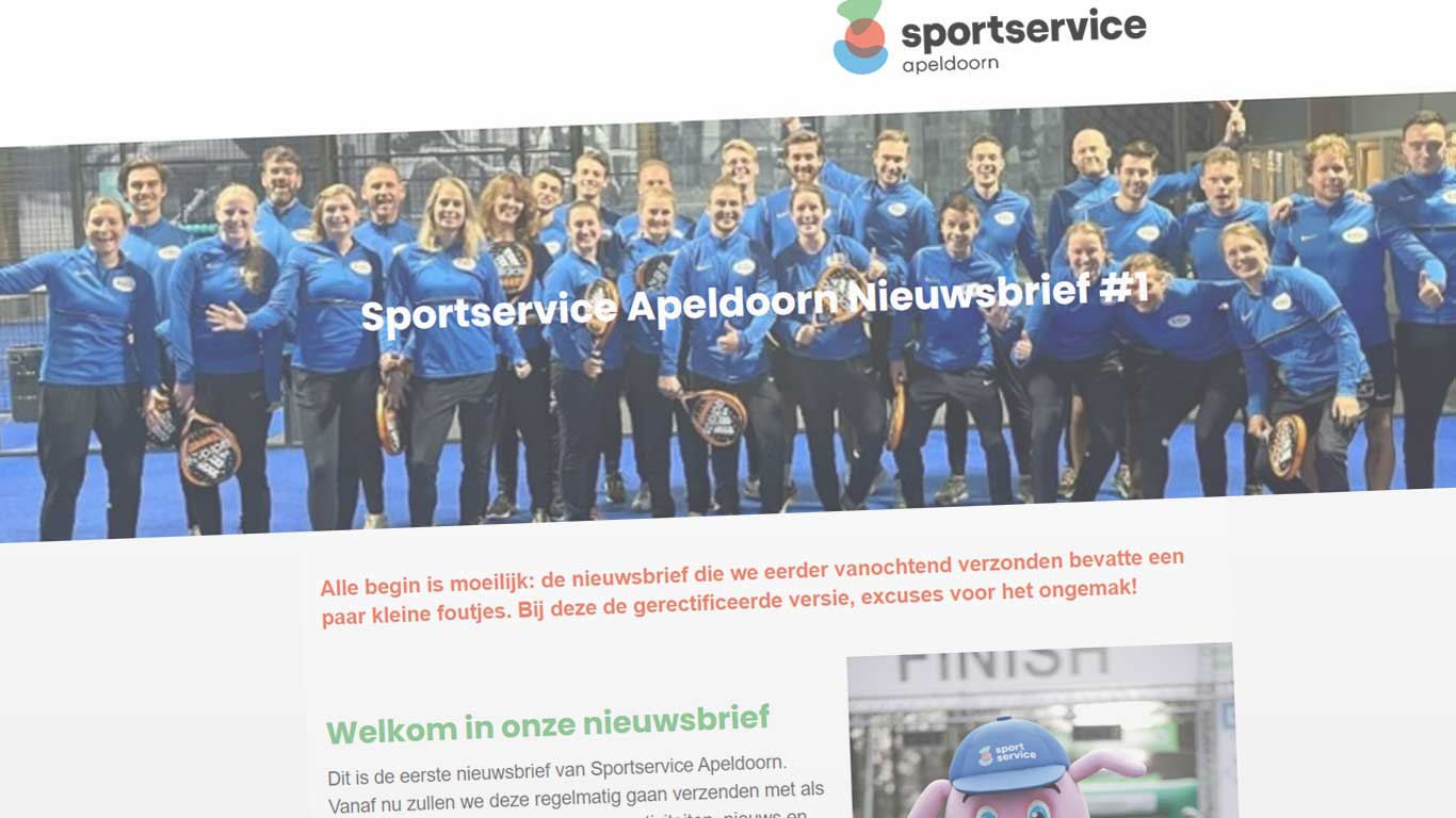 Nieuwsbrief Sportservice Apeldoorn