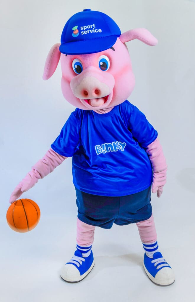 Sport Binky met een basketbal